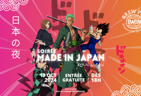 Affiche de la soirée Made In Japan de l'Awen Brew Pub le 19 octobre